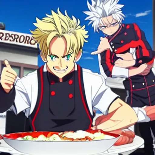 Prompt: picture of Gordon Ramsey in food wars anime
