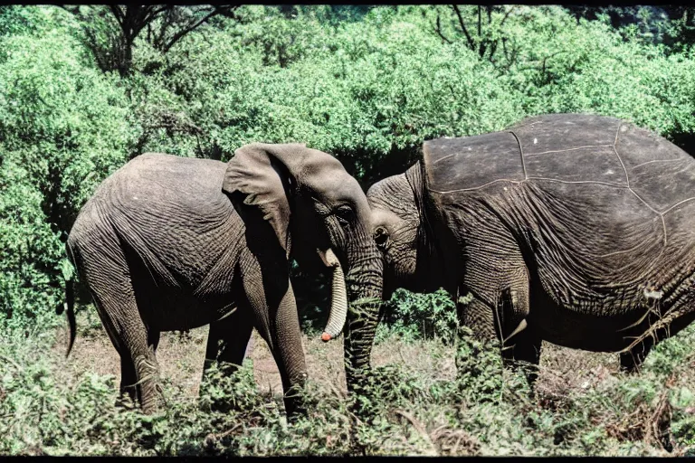 Image similar to a photo of a turtle elephant in its natural habitat, kodak ektachrome e 1 0 0 photography