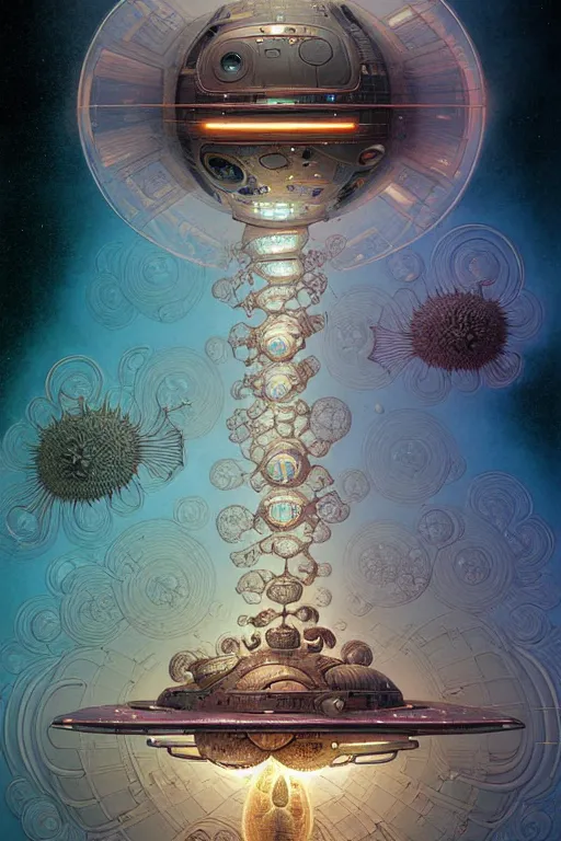 Image similar to design only! 2 0 5 0 s retro future art 1 9 7 0 s science fiction borders lines decorations space machine, mech, robot. muted colors. by jean - baptiste monge, ralph mcquarrie, marc simonetti, 1 6 6 7. mandelbulb 3 d, fractal flame, jelly fish, coral