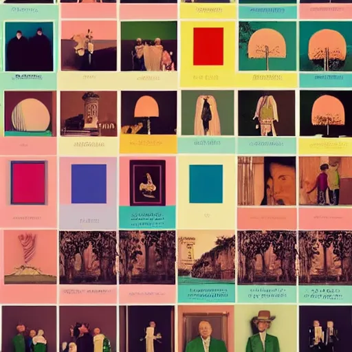 Image similar to color palate used by wes anderson in his films