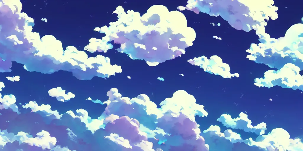 Image similar to A background for an anime-themed social media profile sky bright clouds bloom effect from Skyrim blender studio ghibli clouds