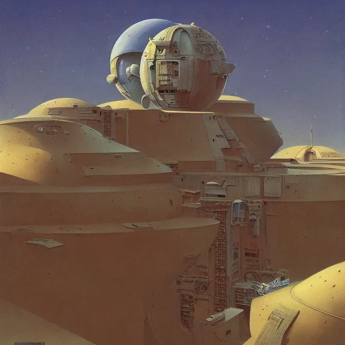 Image similar to spherical space station, highly detailed, Edward Hopper and James Gilleard, Zdzislaw Beksinski highly detailed