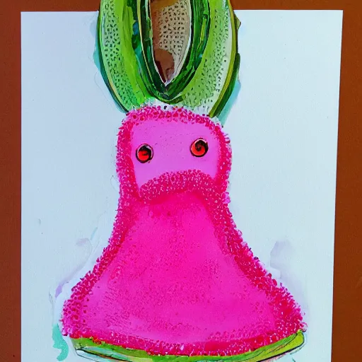 Image similar to banana wearing a pink dress, detailed