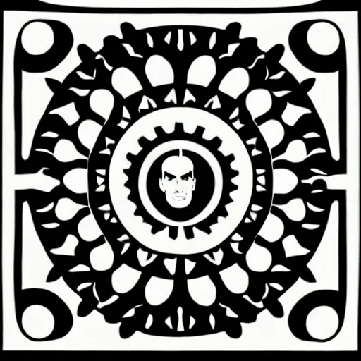 Prompt: steve jobs mandala shepard fairey