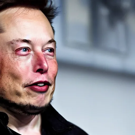 Image similar to elon musk as a homeless man, 4 k