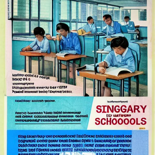 Prompt: 1 9 9 0 s singaporean public education poster for secondary schools