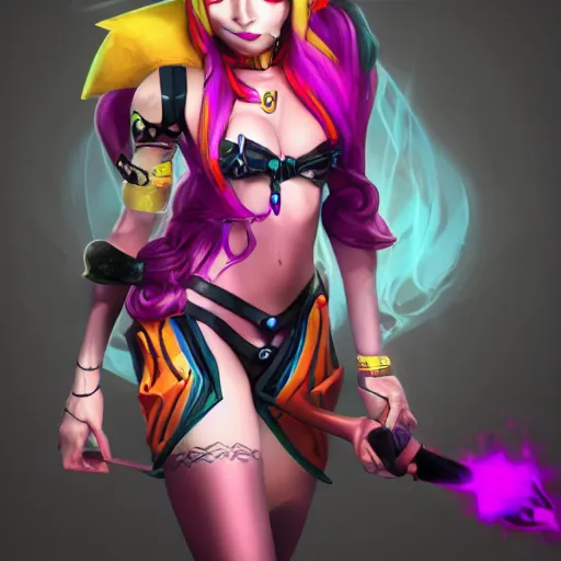 Prompt: jinx from series arcane, league of legends