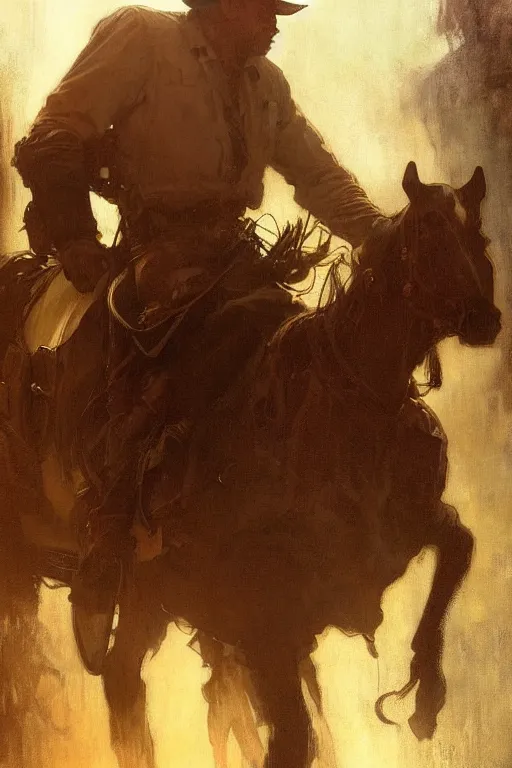 Image similar to hyperrealist portrait of a cowboy driving a stage coach by jeremy mann and alphonse mucha, fantasy art, photo realistic, dynamic lighting, artstation, poster, volumetric lighting, very detailed faces, 4 k, award winning