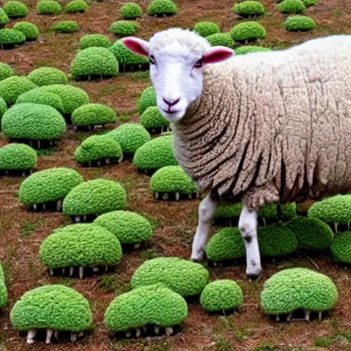 Image similar to sheep that looks like broccoli, broccoli sheep, sheep