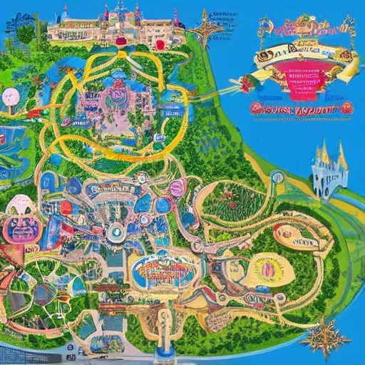 Image similar to The map of a Disneyland park.