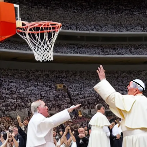 pope francis basketball dunk