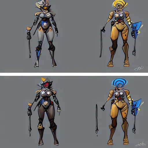 Image similar to concept art for a new overwatch character