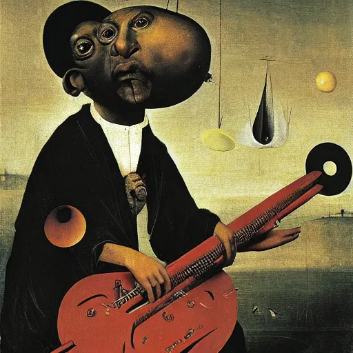 Prompt: dizzy gillespie by hieronymus bosch