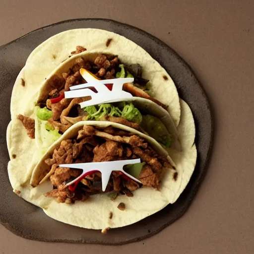 Prompt: a pterodactyl taco