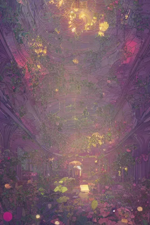 Prompt: a beautiful hyperdetailed matte illustration victo ngai style of absolutely beautiful blooming flower house alone, perfectly shaded, atmospheric lighting, style of studio ghibli, makoto shinkai, raphael lacoste, louis comfort tiffany, artgerm, james jean, ross tran, chinese style