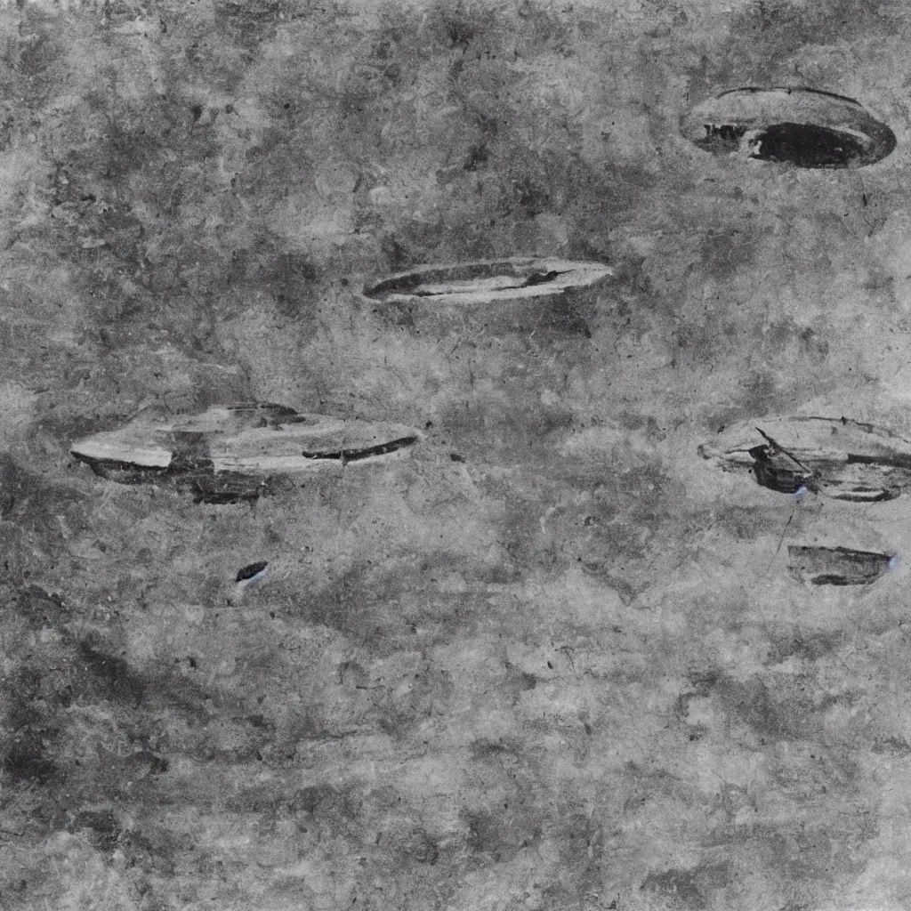 Image similar to cave painting of a ufo encounter, incredible photograph, detailed, historical photography