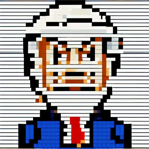 Image similar to pixel art of donald trump