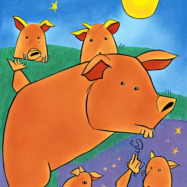 Image similar to children's book cover illustration for the boarenstain boars