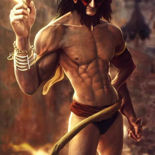 Image similar to john lennon as dhalsim street fighter, ultra realistic, concept art, intricate details, highly detailed, photorealistic, octane render, 8 k, unreal engine, art by frank frazetta, simon bisley, brom