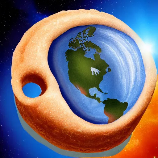 Image similar to earth planet with shape of donut