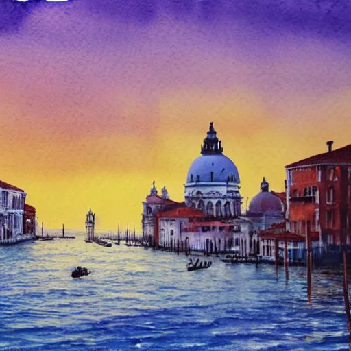 Image similar to venice at sunrise. watercolor. trending on artstation.