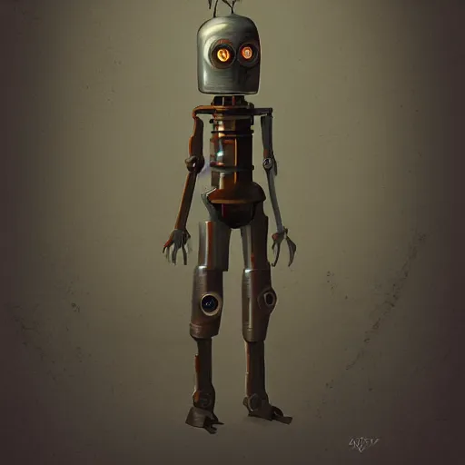 Image similar to A rusty lonely android, digital concept art by Scott Robertson