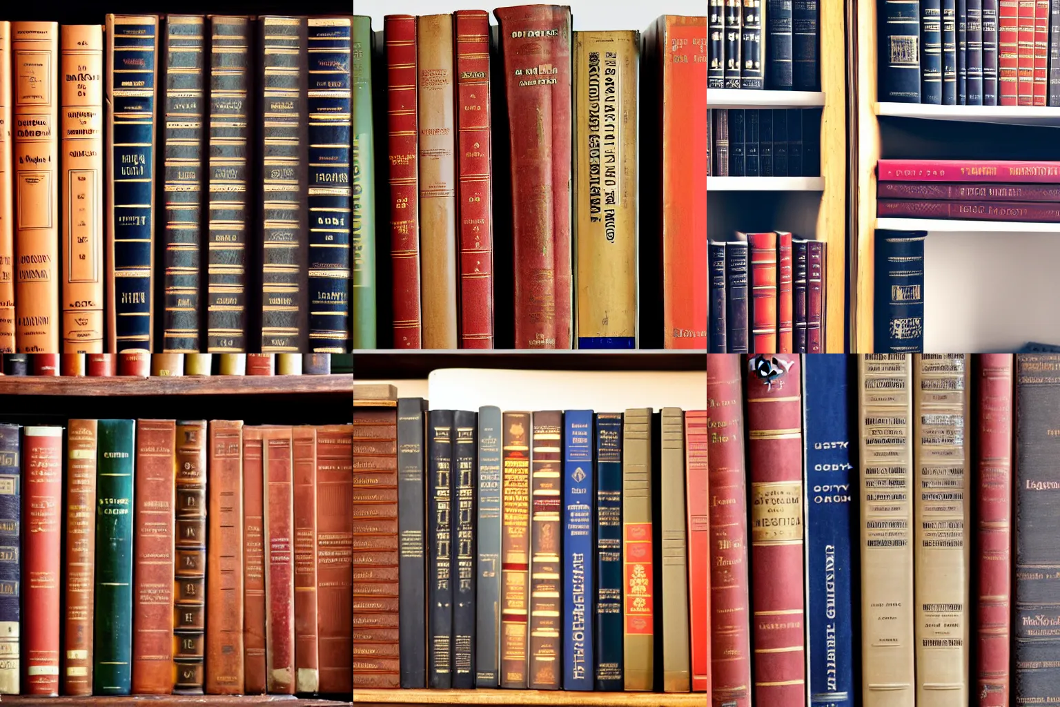 Prompt: dusty old encyclopedias sitting on office bookshelf