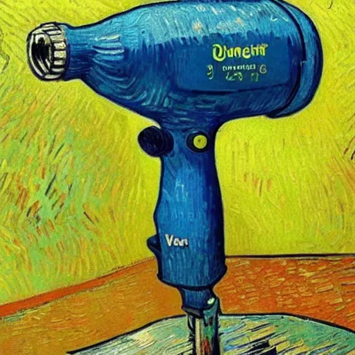 Prompt: a hair dryer painted by van gogh