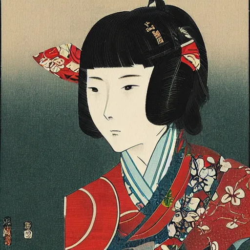 Image similar to a portrait of a character in a scenic environment by nagasawa rosetsu