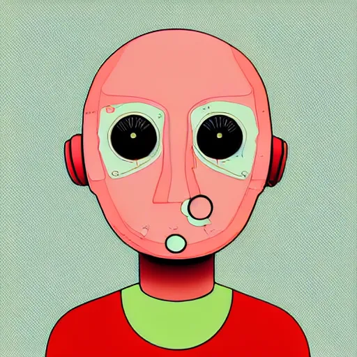 Image similar to paranoid android, line vector Art