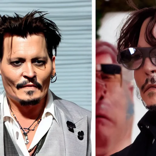 Prompt: johnny depp but he weighs 1, 0 0 0 pounds