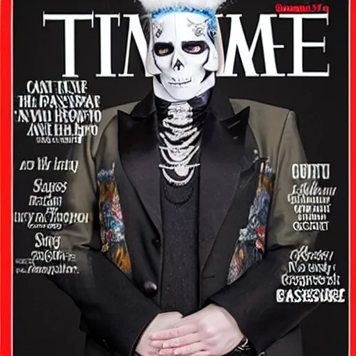 Prompt: a studio photograph for the cover of time magazine about sixth papa emeritus of band ghost