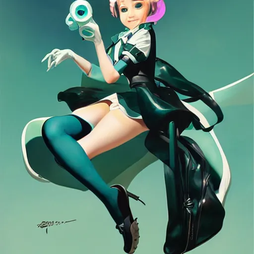 Image similar to Hatsune Miku pin-up poster by Gil Elvgren and Daniela Uhlig