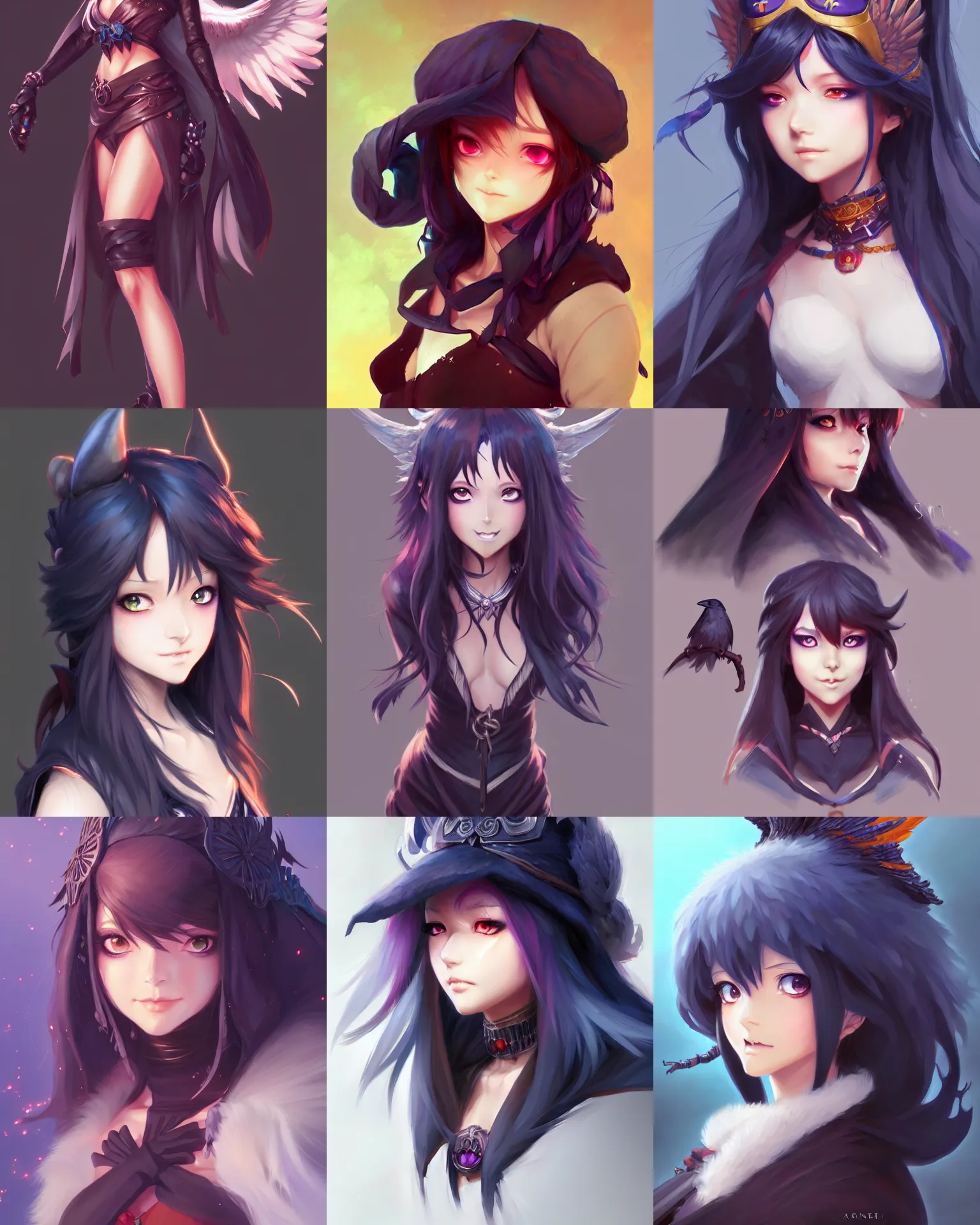 Prompt: character concept art of an anime raven goddess | | cute - fine - face, pretty face, realistic shaded perfect face, fine details by stanley artgerm lau, wlop, rossdraws, james jean, andrei riabovitchev, marc simonetti, and sakimichan, trending on artstation