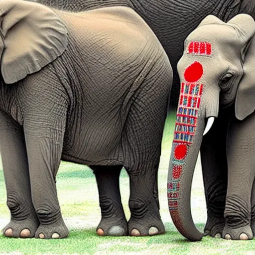 Image similar to elephants with makeup painted toenails