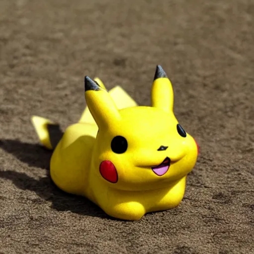 Prompt: a sandstone pikachu