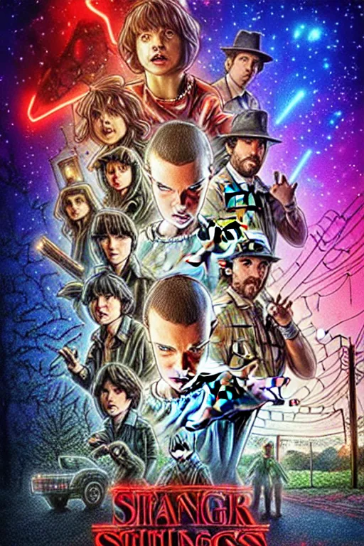 prompthunt: Dwayne Johnson in stranger things season 5 poster