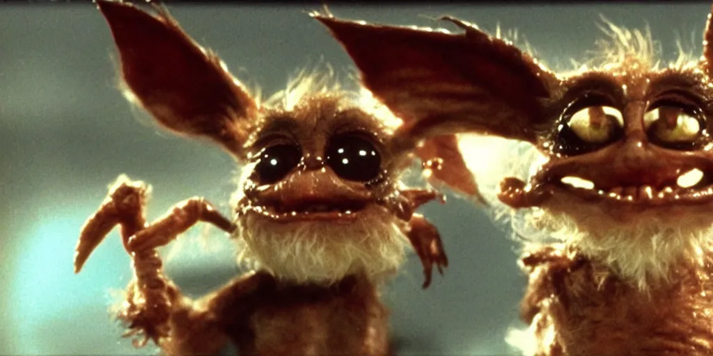 Image similar to frame from gremlins but they are so high