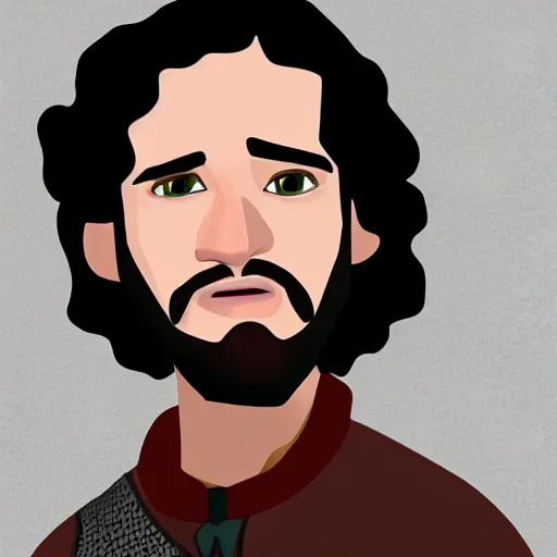 Prompt: Portrait of Jon Snow in Pixar's style