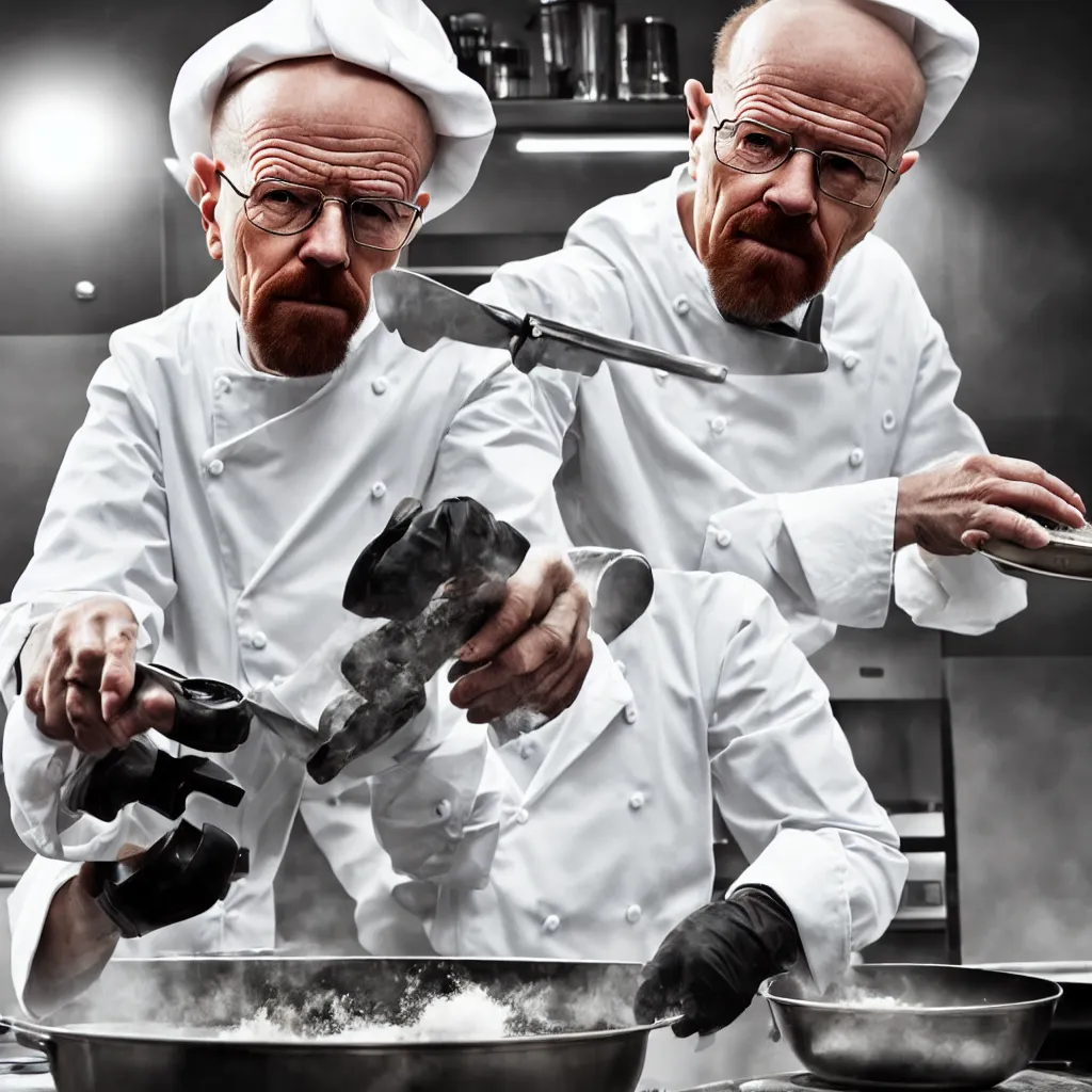 Image similar to heisenberg, cooking, photo, 4 k