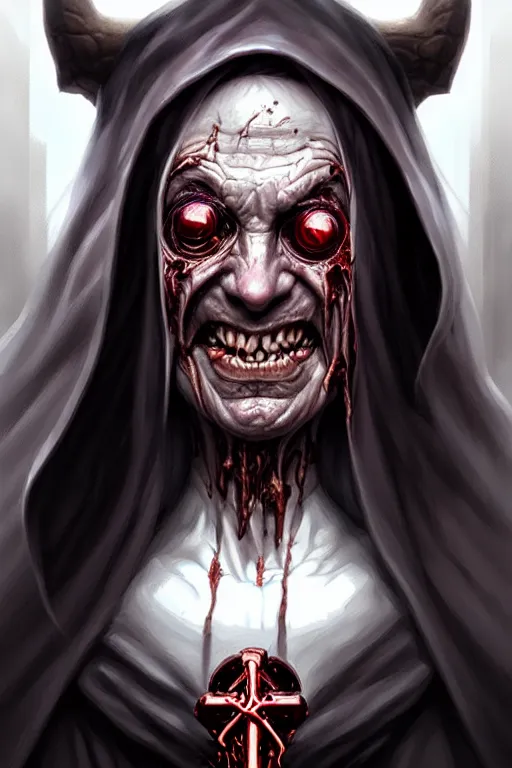Prompt: dying rotting evil Priest portrait by Artgerm and WLOP