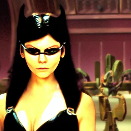 Prompt: a young myanna buring as bayonetta, 8 k resolution hyperdetailed photo realistic, extremely high quality and life like