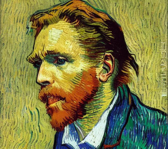 Prompt: portrait of tom odell as a market vendor by vincent van gogh