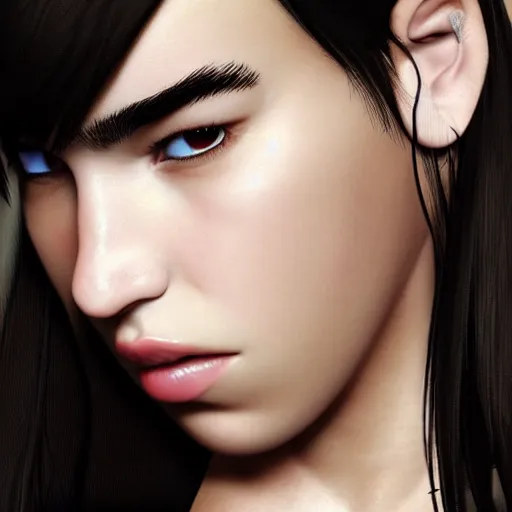 Image similar to dua lipa, anime, fine details, realistic shaded lighting, perfect face,