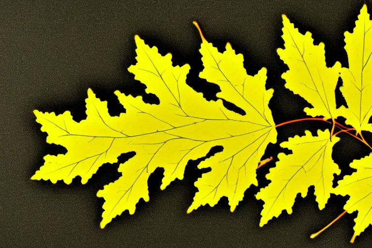 Image similar to spining vortex of yellow oak leaves, side view