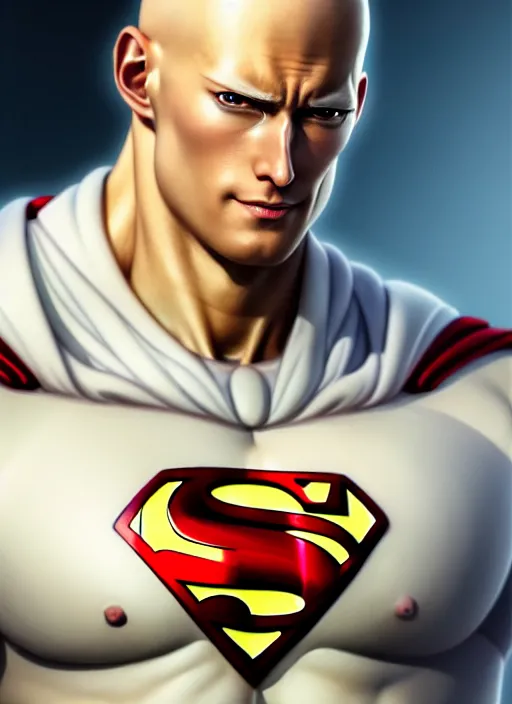 Prompt: ultra realistic illustration, handsome saitama. superman suit, intricate, elegant, highly detailed, digital painting, artstation, concept art, smooth, sharp focus, illustration, art by artgerm and greg rutkowski and alphonse mucha and wlop, 8 k, hd