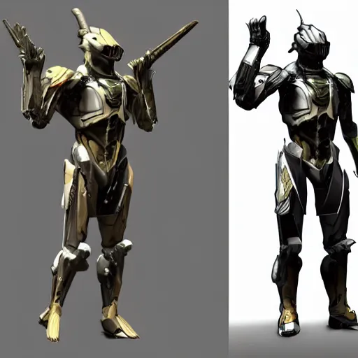 Image similar to skinny muscular pale man wearing scifi armor wielding two samurai swords, star citizen, full body shot, concept art