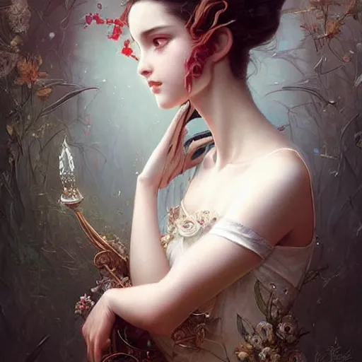 Image similar to aerith gainsborough, intricate, elegant, highly detailed, smooth, sharp focus, award - winning, masterpiece, in the style of tom bagshaw, cedric peyravernay, peter mohrbacher, pinterest