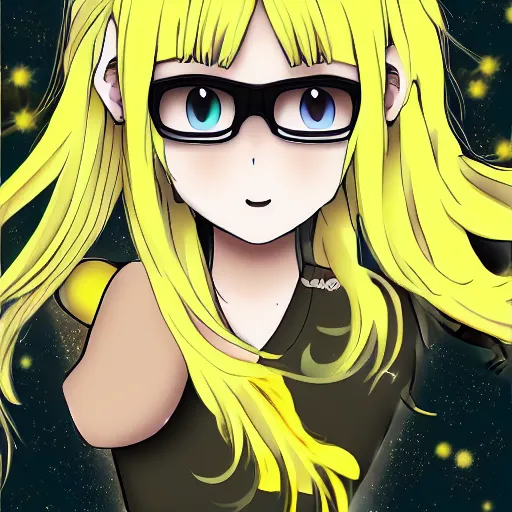 Prompt: poster of yellow hair anime cat girl, 8K