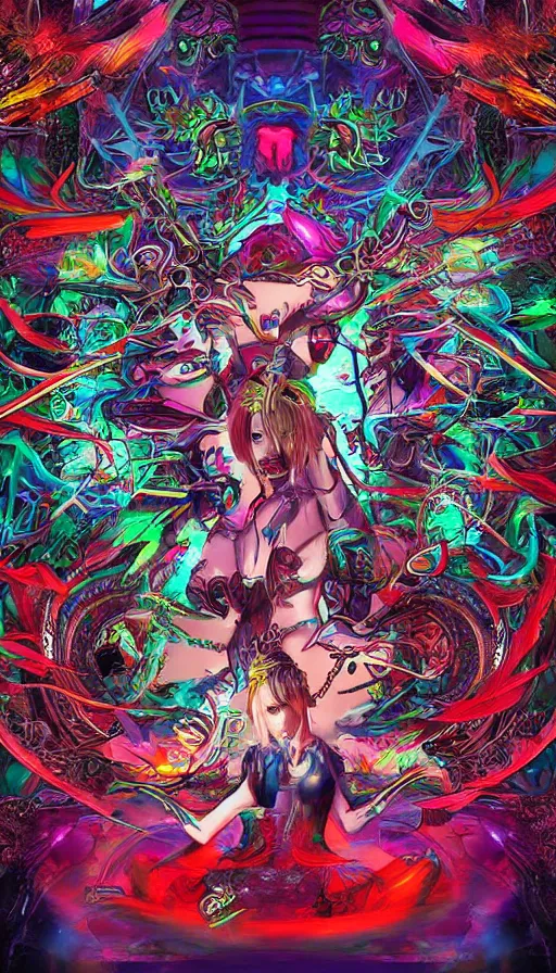 Image similar to psytrance artwork, from final fantasy